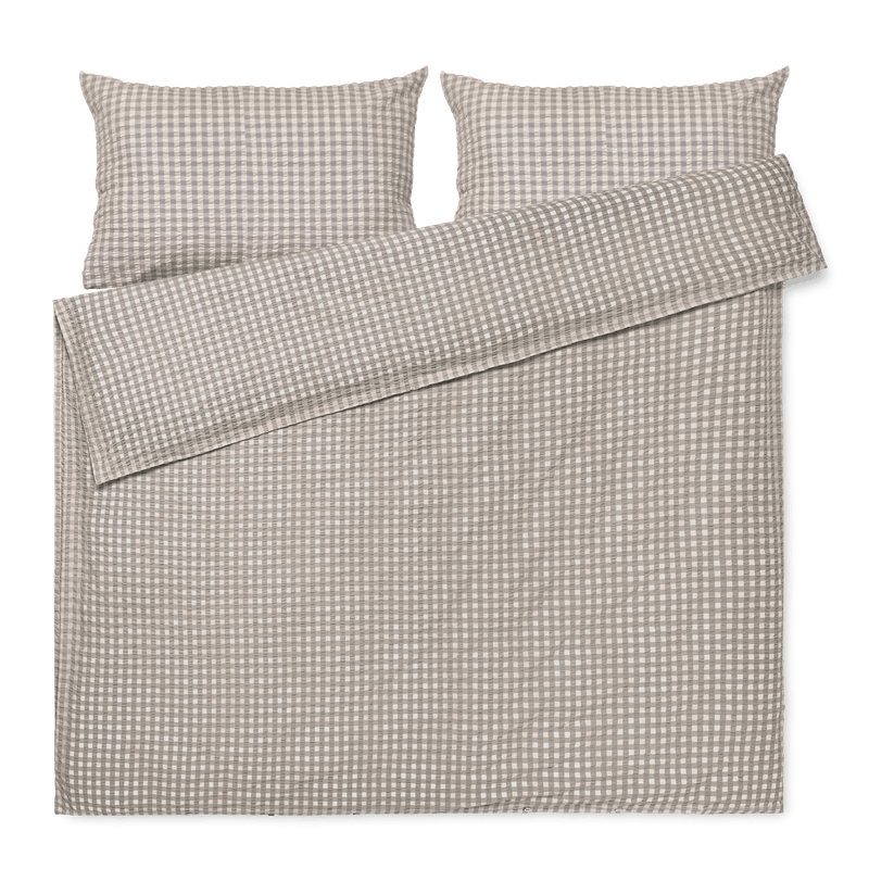 JUNA Bæk&Bølge Duvet Cover Set, Full, Grey/Birch