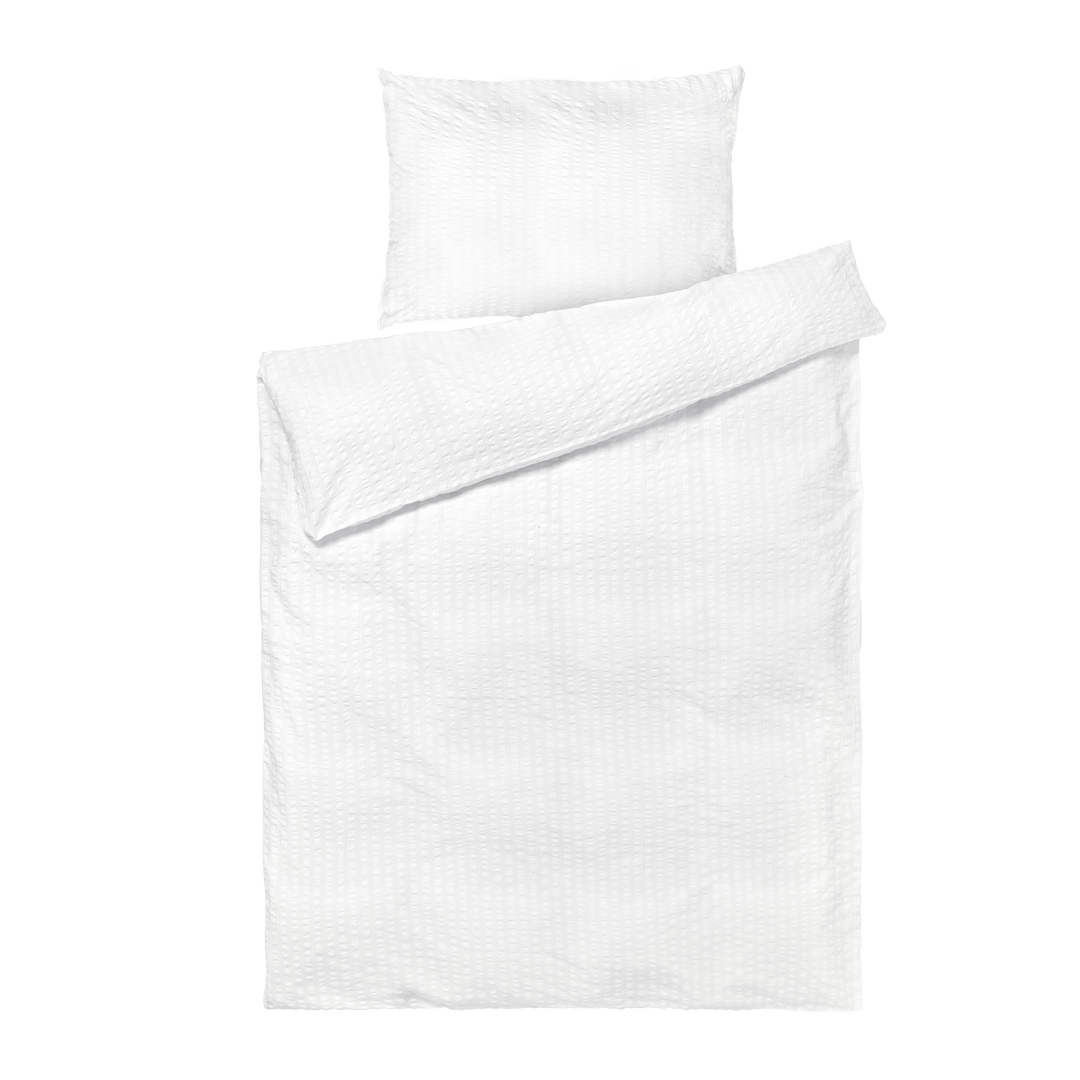 JUNA Bæk&Bølge Duvet Cover Set, Twin, White/White