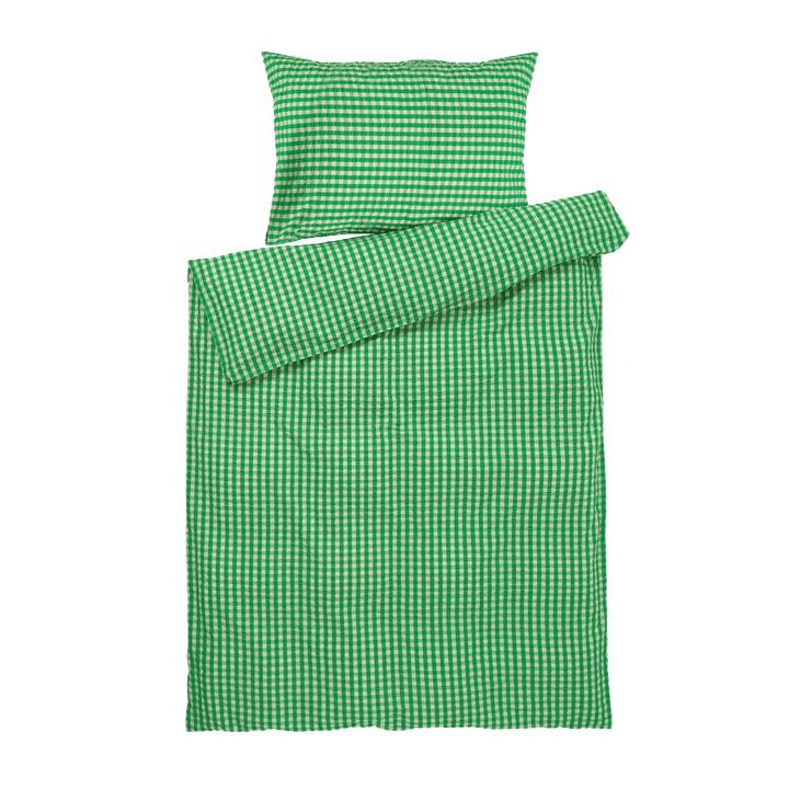 JUNA Bæk&Bølge Duvet Cover Set, Twin, Green/Sand