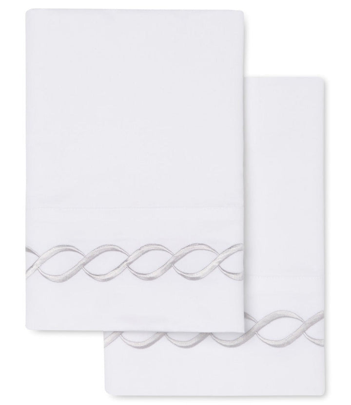 600 Thread Count Rope Embroidered Pillowcase Pair