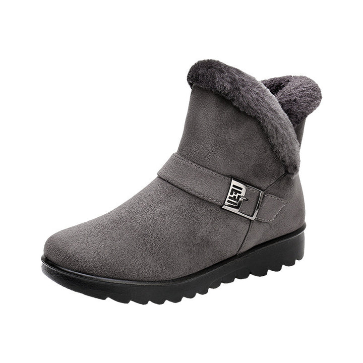 H&F Plush Zipper Snow Boots c