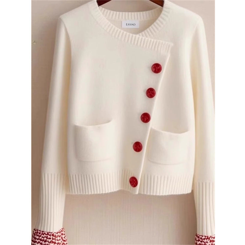 H&F White Knitted Cardigan c