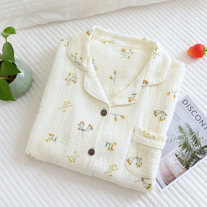H&F Lapel Floral Pajamas c