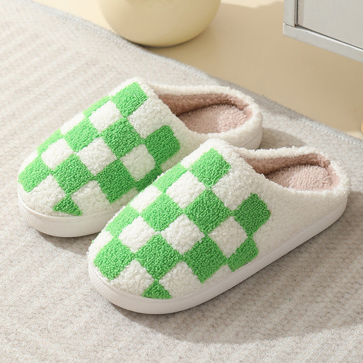 H&F Checkerboard Cotton Slippers c