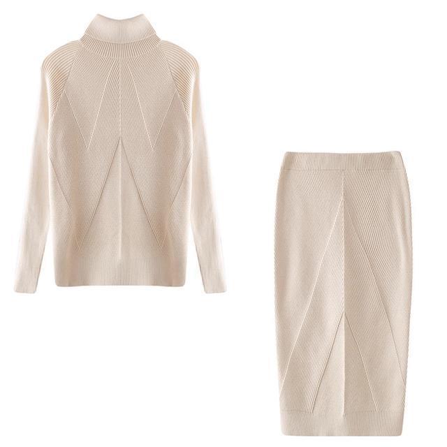 H&F Turtleneck Knit Skirt c