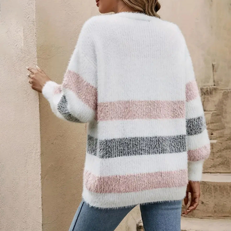 H&F Striped Cardigan Sweater c