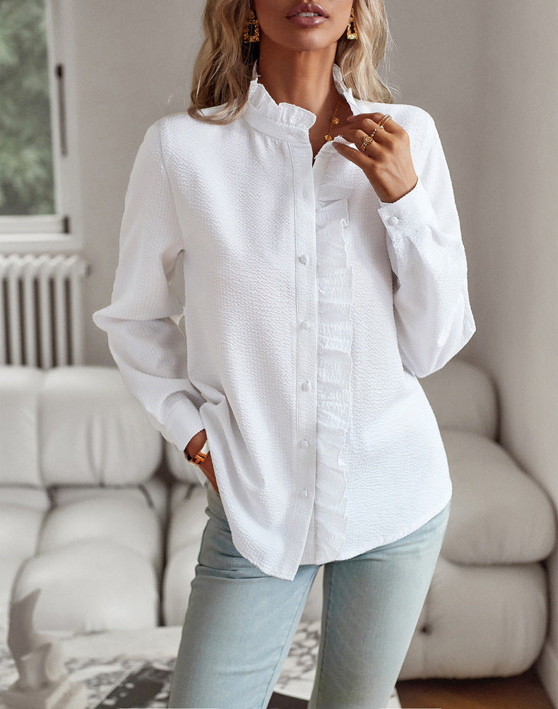 H&F Striped Ruffle Blouse c