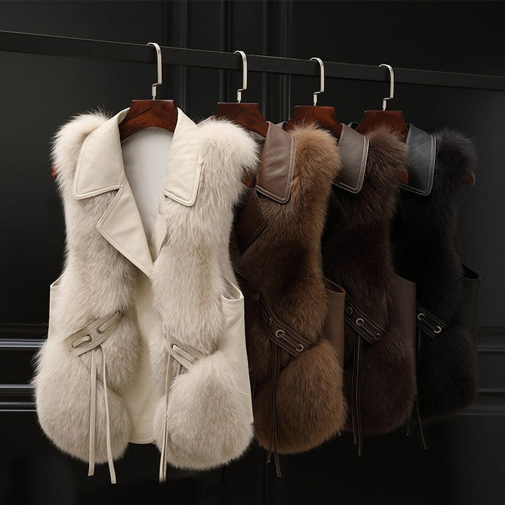 H&F Patchwork Fur Vest c
