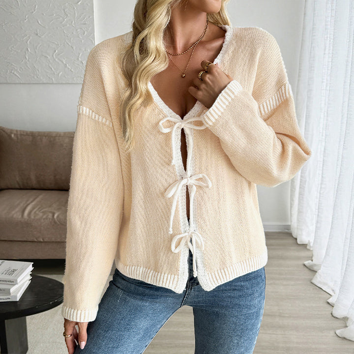 H&F Contrast Color Cardigan c