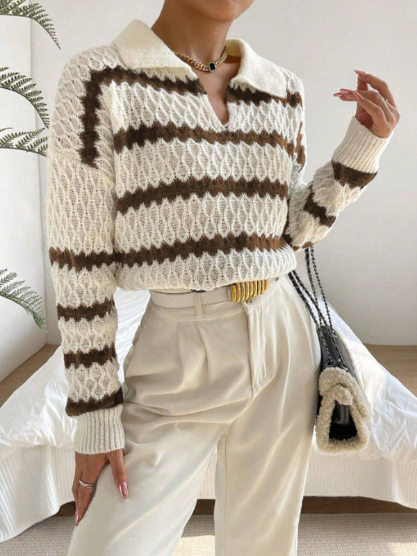 H&F Polo Collar Pullover c