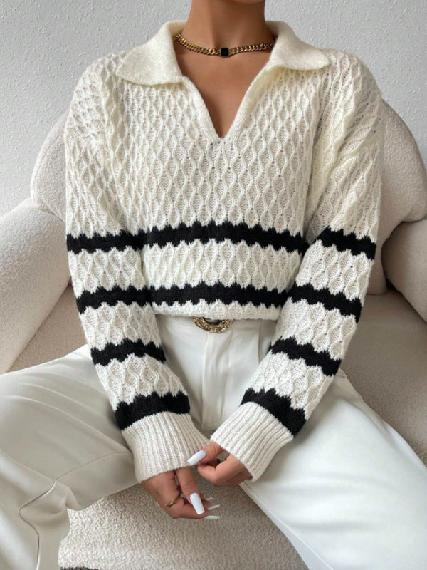 H&F Polo Collar Pullover c