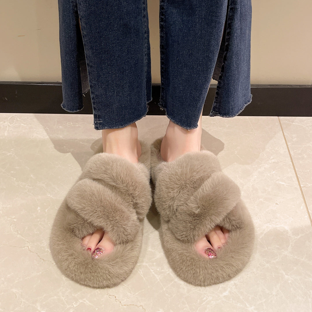 H&F Fuzzy Plush Slippers c
