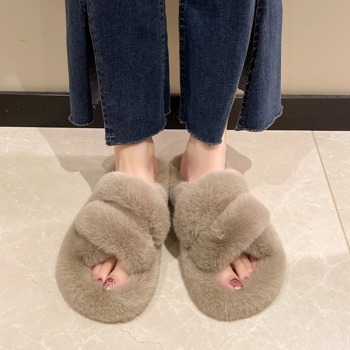 H&F Fuzzy Plush Slippers c