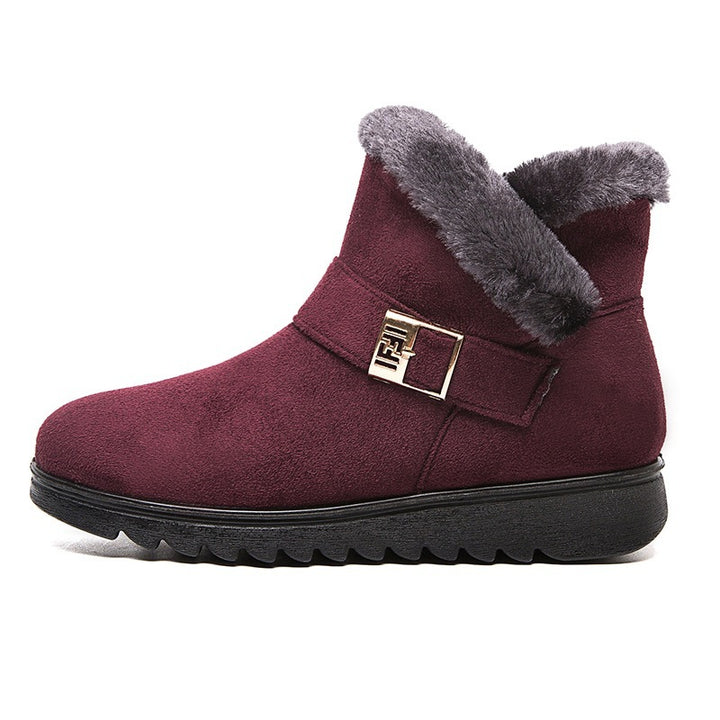 H&F Plush Zipper Snow Boots c