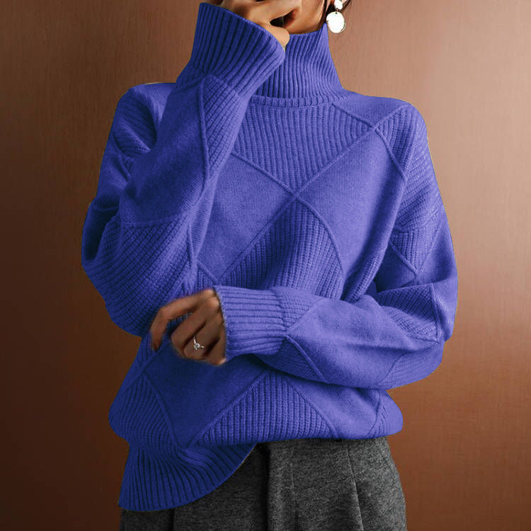 H&F High Collar Knit Sweater c