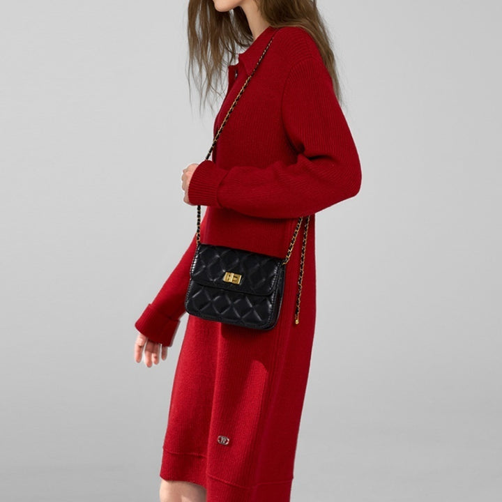 Retro Red Knitted Dress
