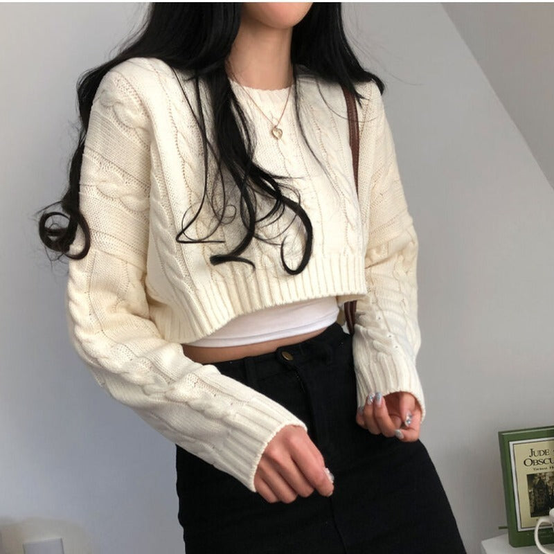 H&F Cropped Crew Pullover c