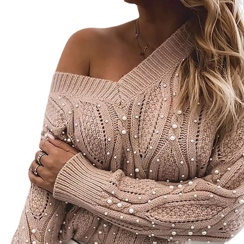 H&F Bead Collar Knitwear c