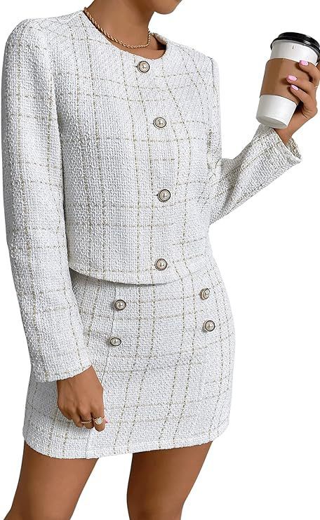 H&F Plaid Button Jacket c