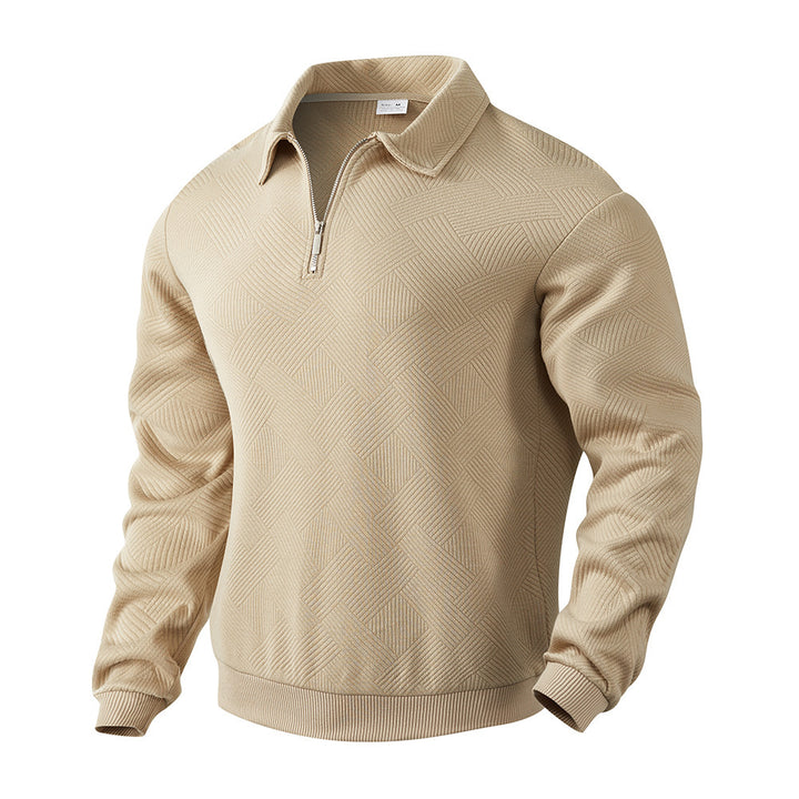 H&F Lapel Jacquard Half-Zip c