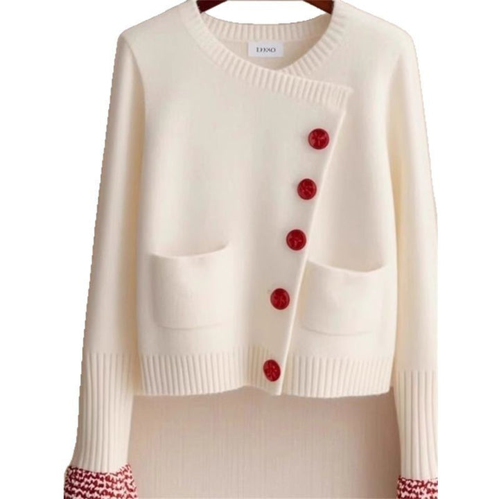 H&F White Knitted Cardigan c