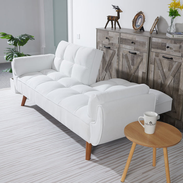 H&F White Corduroy Sofa c