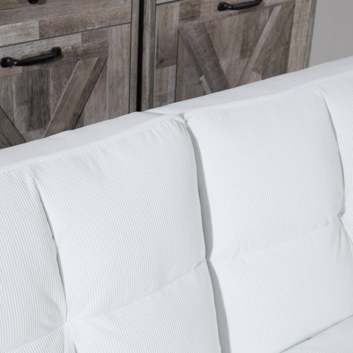 H&F White Corduroy Sofa c