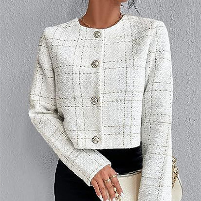 H&F Plaid Button Jacket c