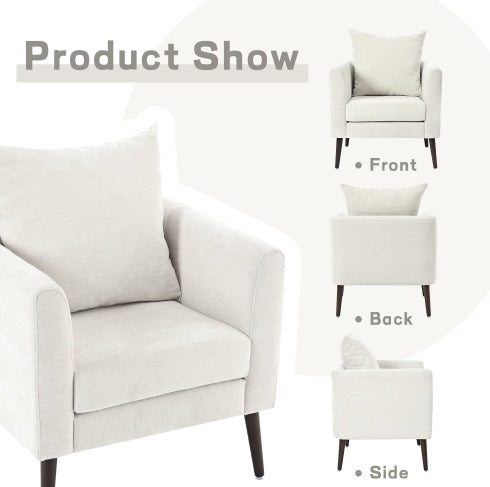 H&F Upholstered Wood Armchair c