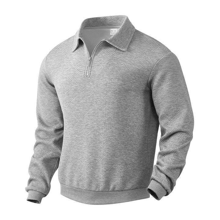 H&F Lapel Jacquard Half-Zip c