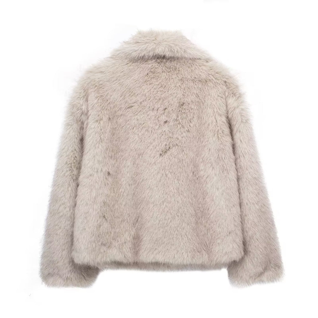 H&F Plush Lapel Coat c