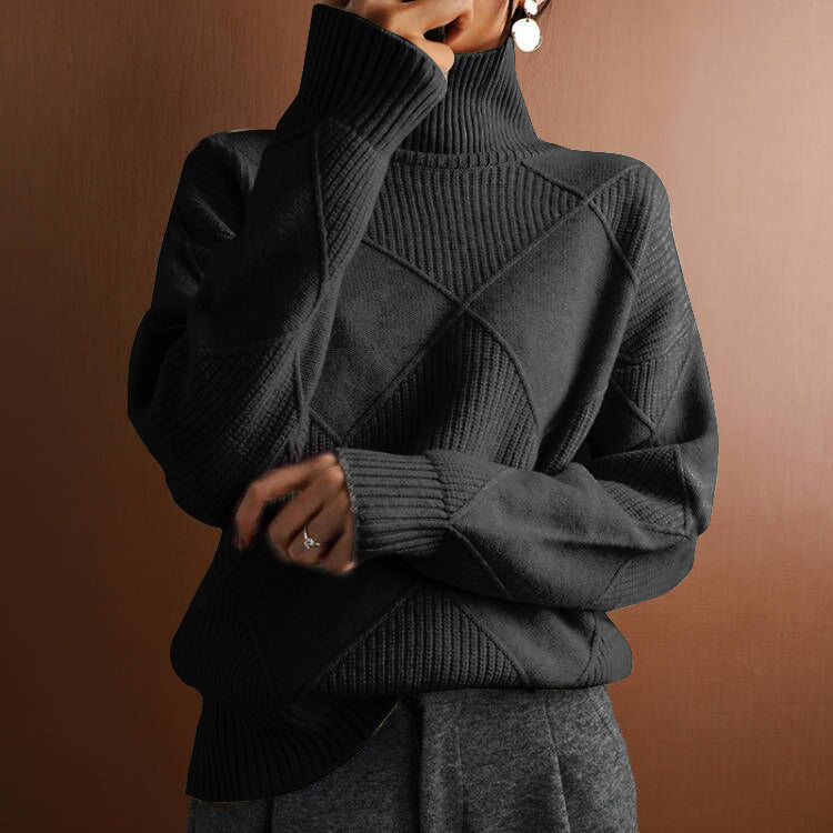 H&F High Collar Knit Sweater c