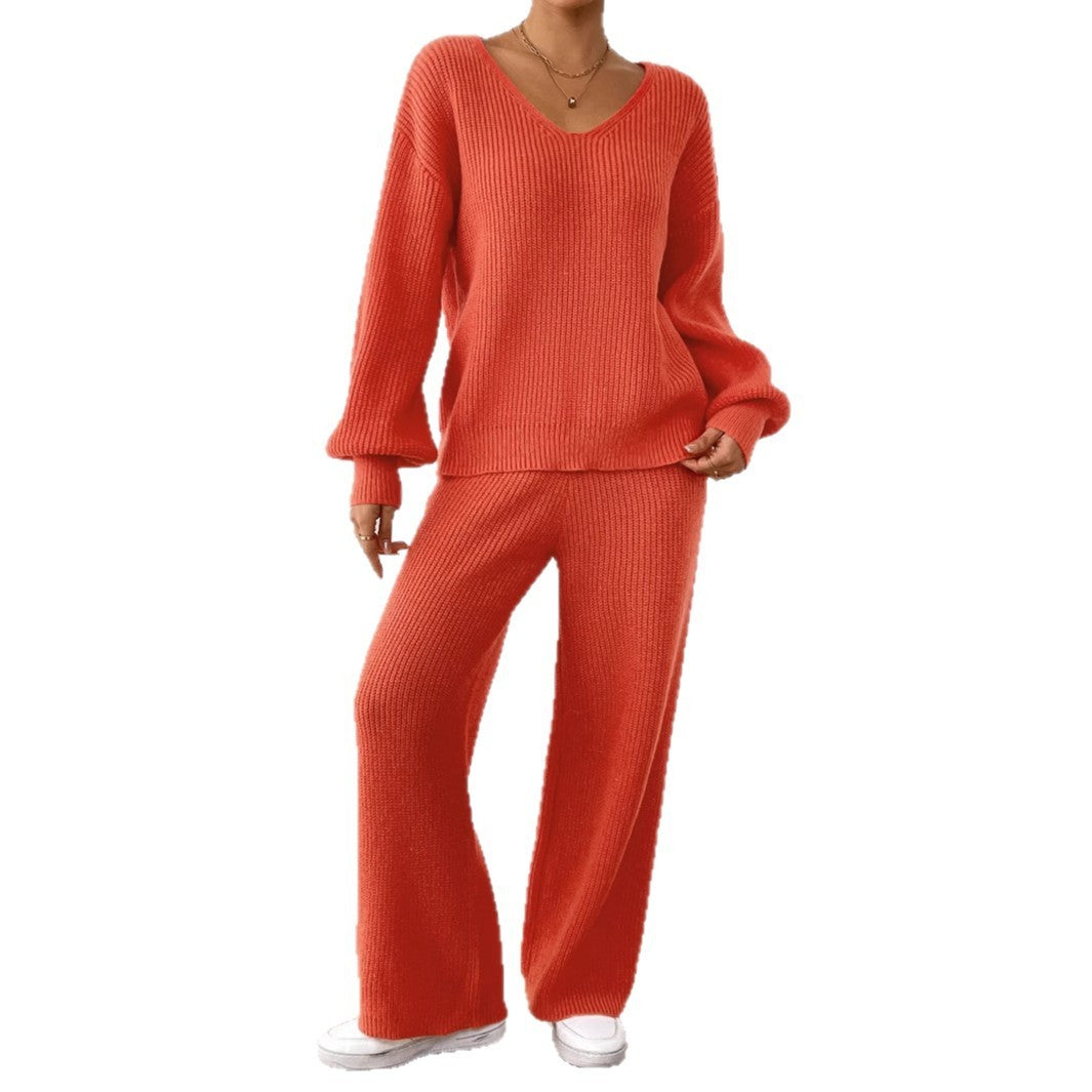 H&F V Neck Wide Leg Suit c