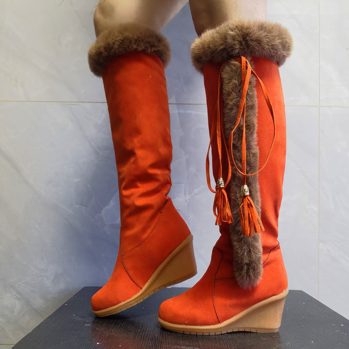 H&F Plush Long Combat Boots c