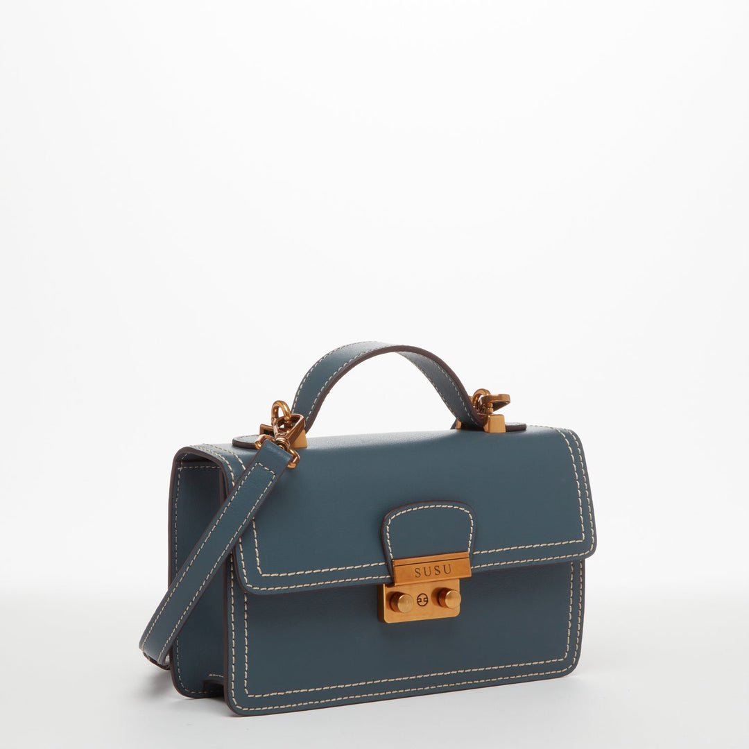 H&F Blue Leather Crossbody d
