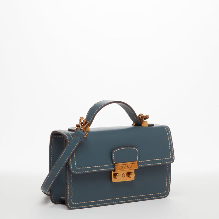 H&F Blue Leather Crossbody d