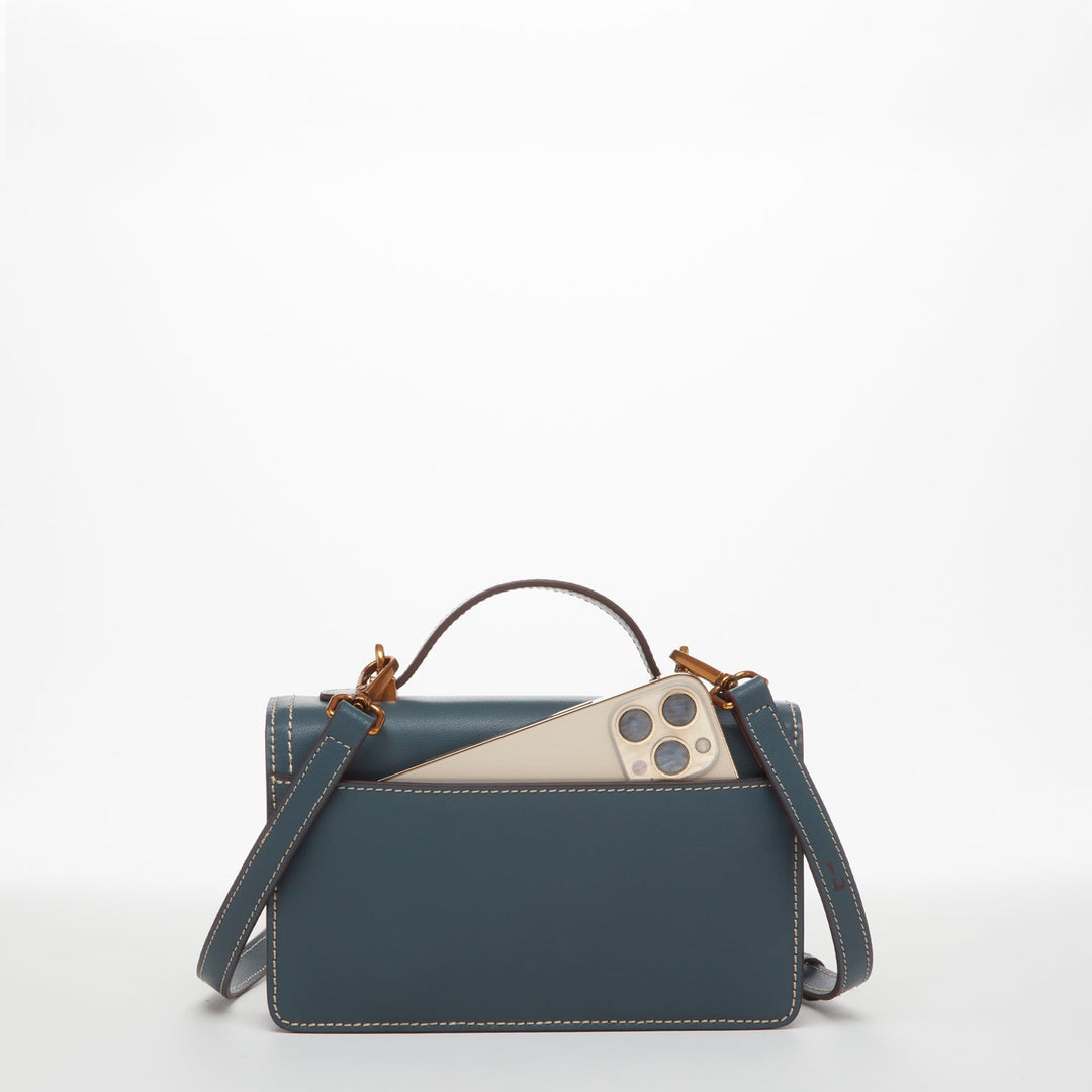 H&F Blue Leather Crossbody d