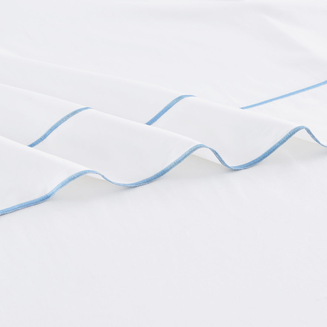 600 Thread Count Framed Sateen Embroidered Cotton Pillowcase Pair