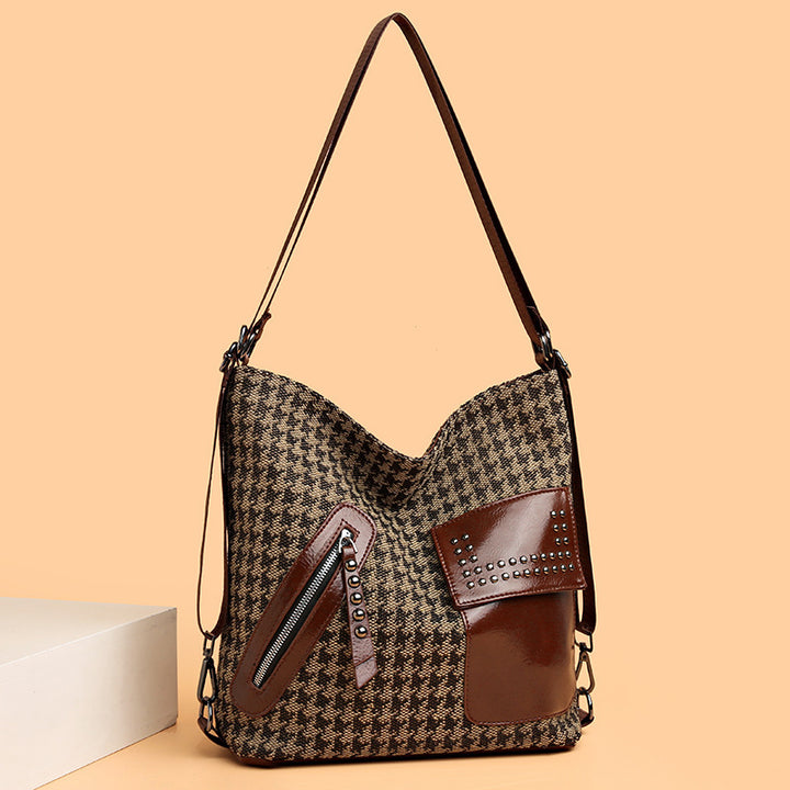 H&F Houndstooth Rivet Backpack c