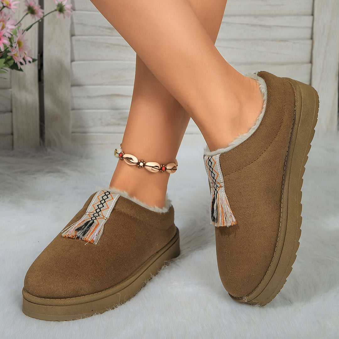 H&F Suede Plush Slippers c