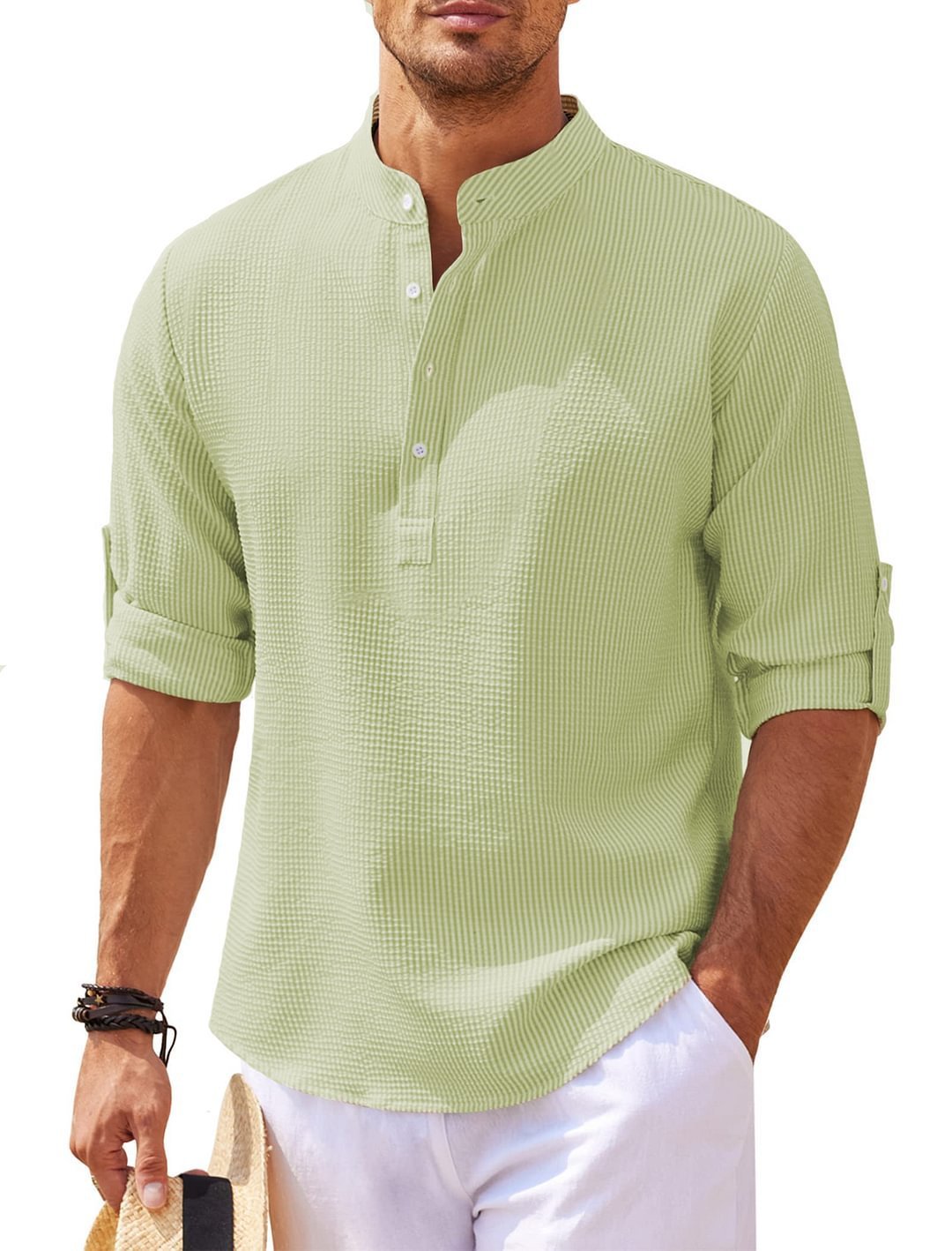 H&F Casual Stand Collar Shirt c