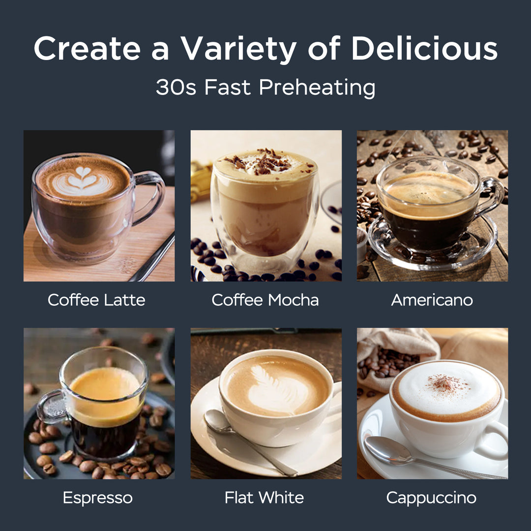 Geek Chef Espresso With Milk Frother For Latte, Cappuccino, Macchiato