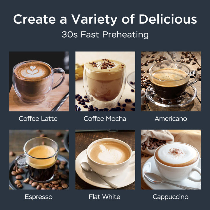 Geek Chef Espresso With Milk Frother For Latte, Cappuccino, Macchiato