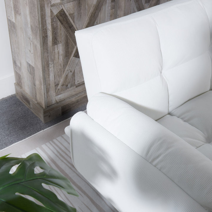 H&F White Corduroy Sofa c