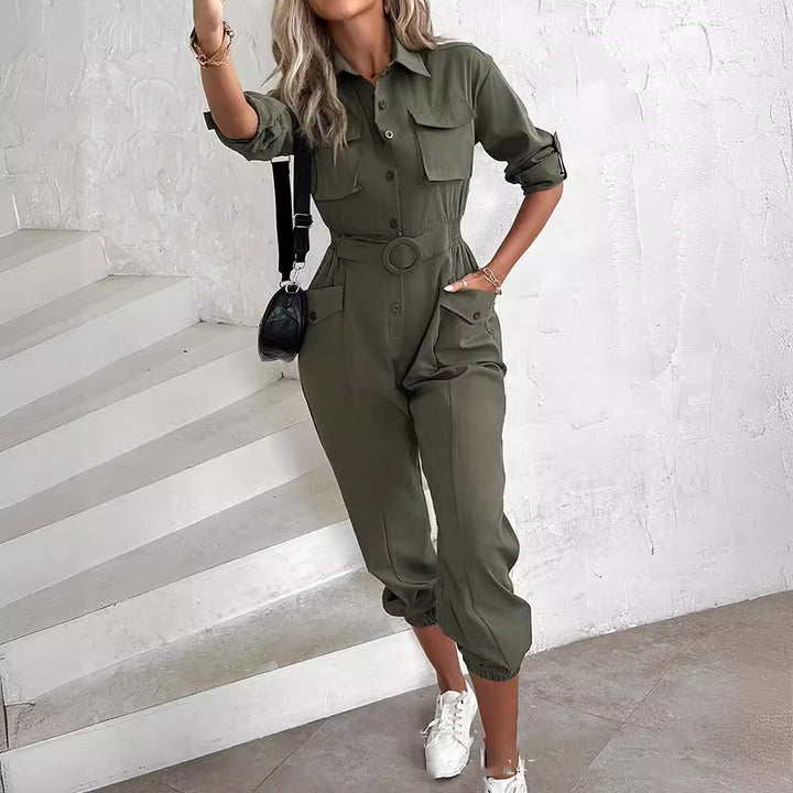 H&F Waist-Tied Cargo Jumpsuit c