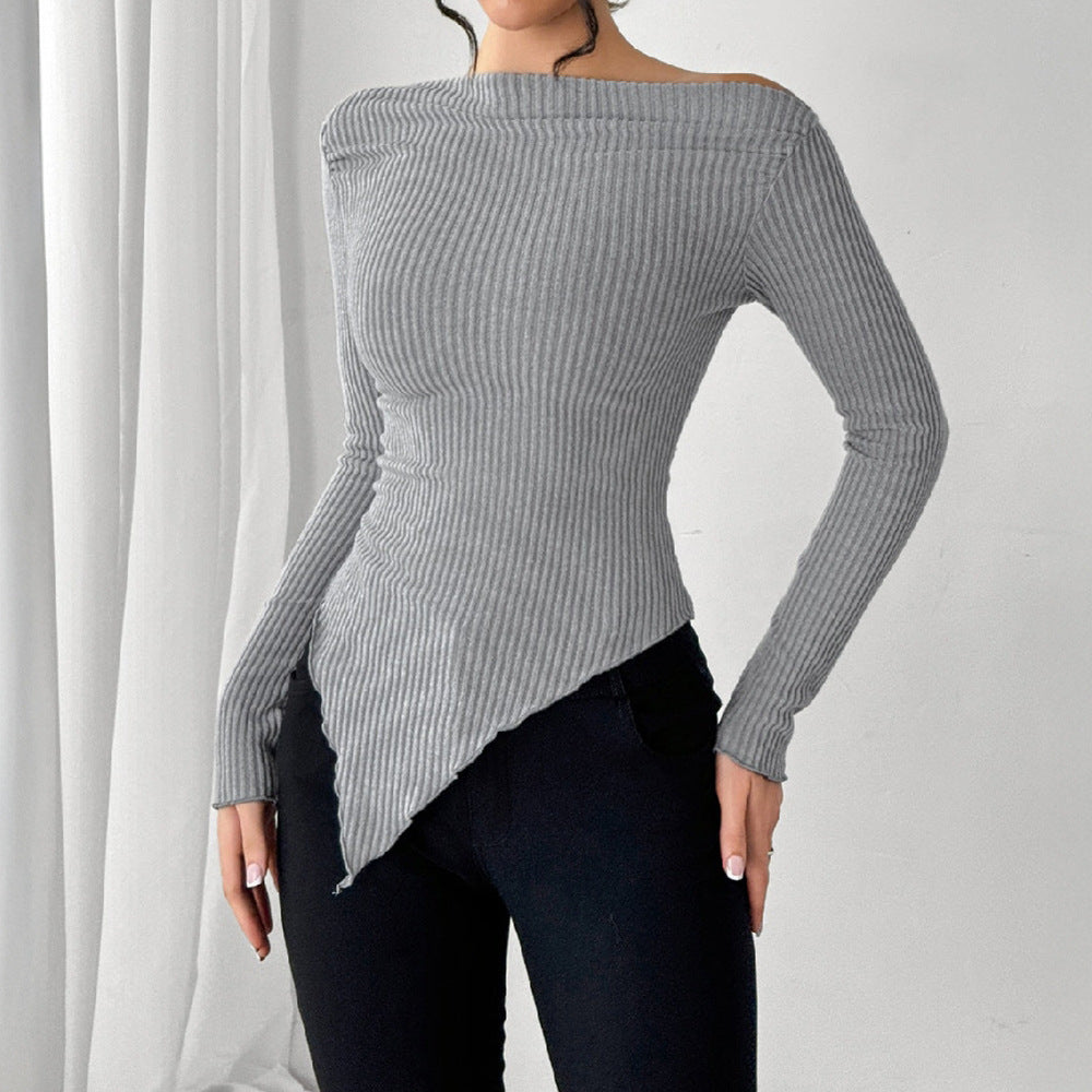 H&F Elegant Solid Knit Top c