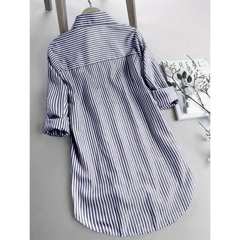 H&F Oversized Striped Blouse c