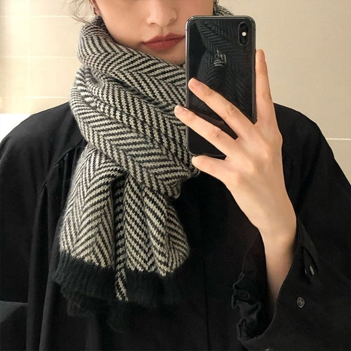 H&F Retro Plaid Scarf c