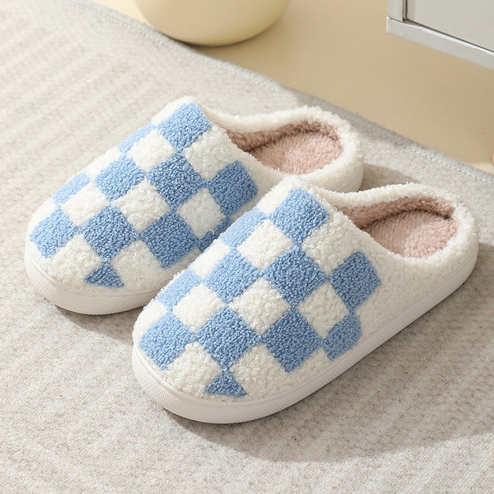 H&F Checkerboard Cotton Slippers c