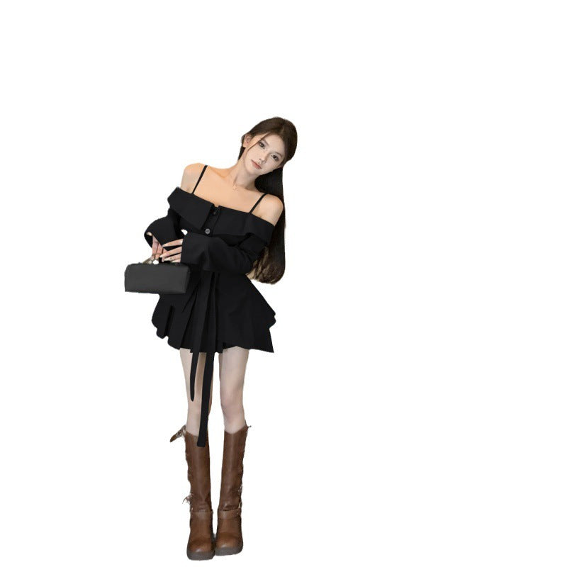 H&F Off-Shoulder Pleats c